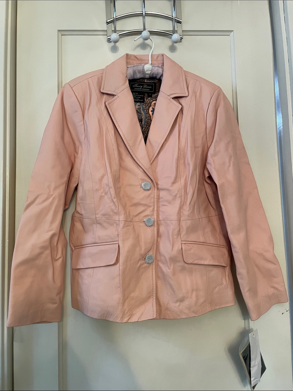 Vintage with Tags Terry Lewis Soft Pink Leather Blazer Jacket